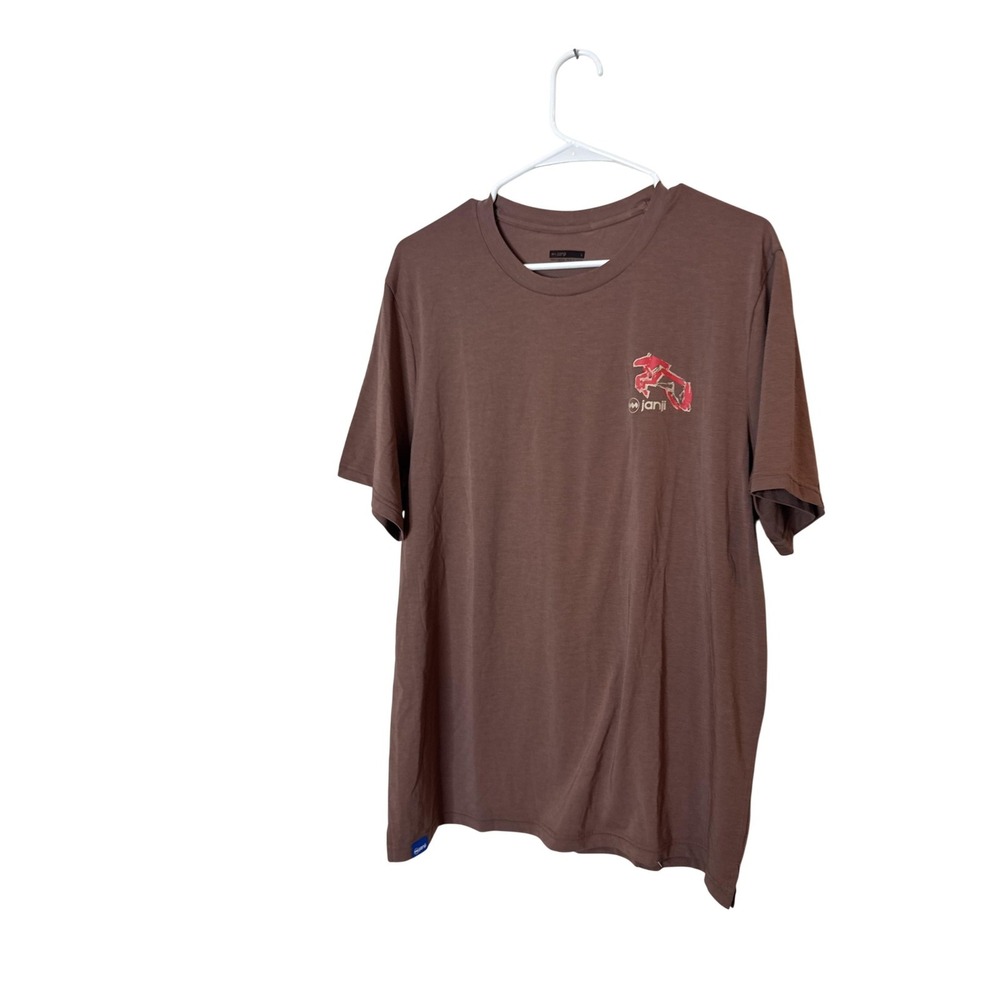 Janji Shirt Mens Large Brown Circa Daily Tee Graphic‎ Running Athletic Logo